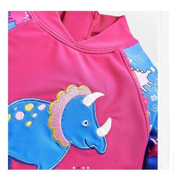 JoJo Maman Bebe dinosaur rashguard Girls Size 1-2 years Excellent condition exce - Picture 4 of 6